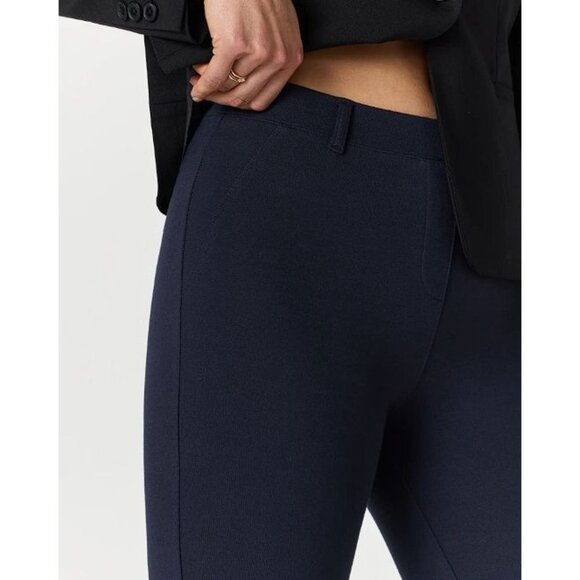 New Quince Ultra-Stretch Ponte Bootcut Pant Petite Large Navy - Picture 5 of 6